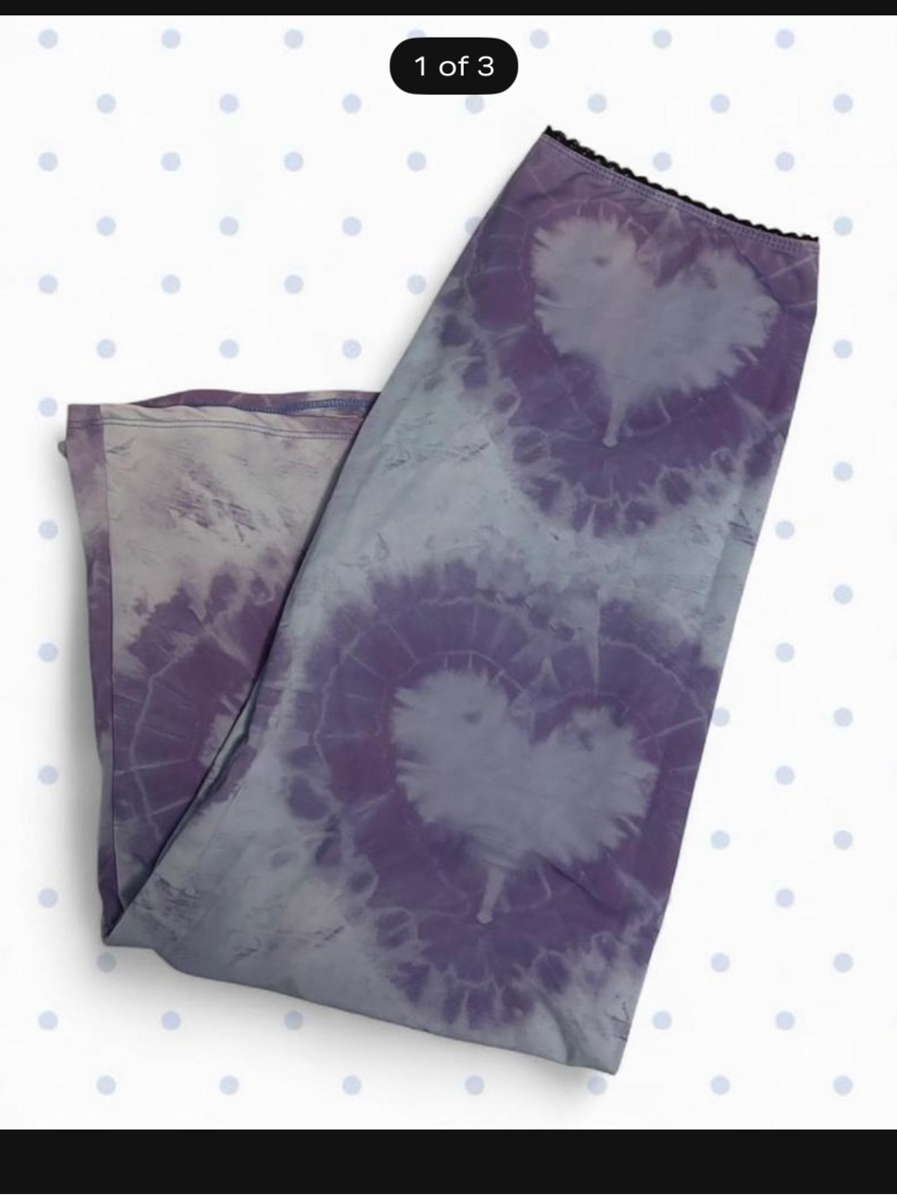 omighty Purple & Gray Heart Tie-Dye skirt